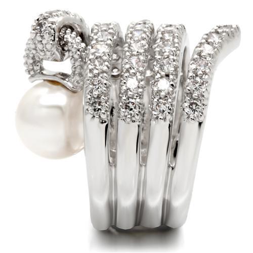 0W031 - Rhodium Brass Ring with AAA Grade CZ in Clear-4