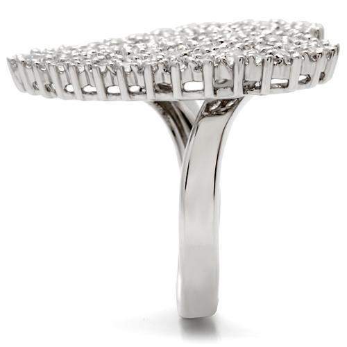 0W146 - Rhodium Brass Ring with AAA Grade CZ in Clear-4