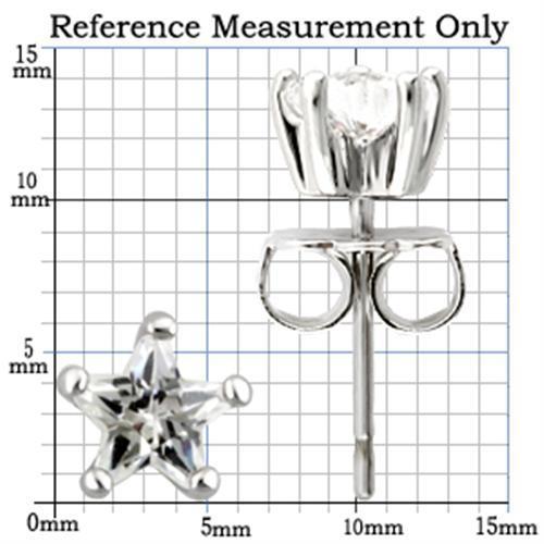 0W157 - Rhodium 925 Sterling Silver Earrings with AAA Grade CZ in Clear-1