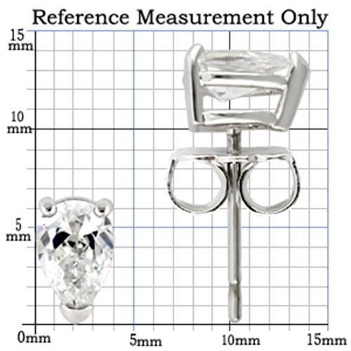 0W163 - Rhodium 925 Sterling Silver Earrings with AAA Grade CZ in Clear-1