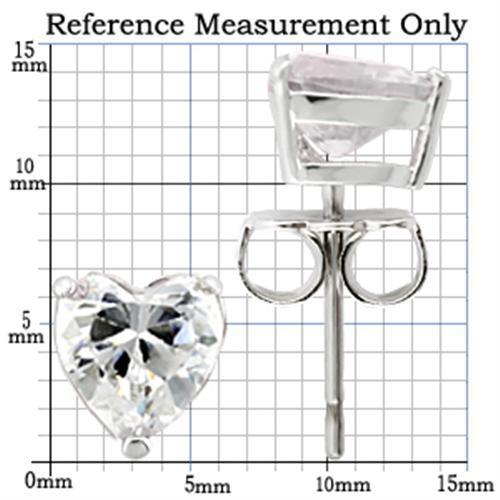 0W166 - Rhodium 925 Sterling Silver Earrings with AAA Grade CZ in Clear-1