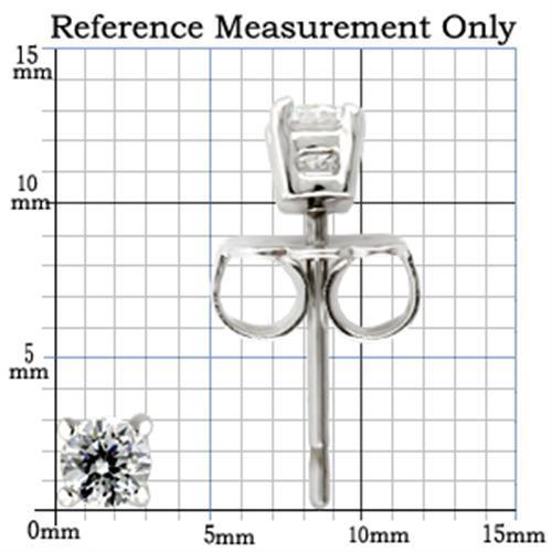 0W169 - Rhodium 925 Sterling Silver Earrings with AAA Grade CZ in Clear-1