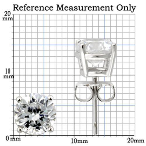 0W173 - Rhodium 925 Sterling Silver Earrings with AAA Grade CZ in Clear-1
