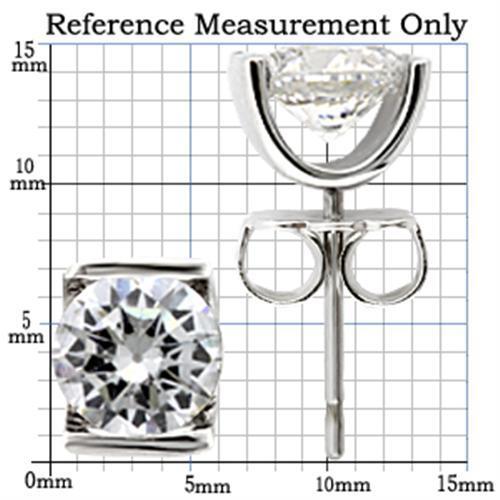 0W178 - Rhodium 925 Sterling Silver Earrings with AAA Grade CZ in Clear-1