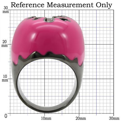 0W309 - Ruthenium Brass Ring with AAA Grade CZ in Champagne-1