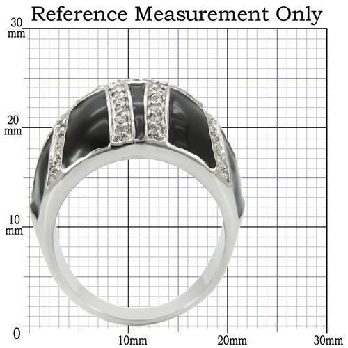 0W355 - Rhodium Brass Ring with AAA Grade CZ in Clear-1