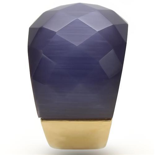 0W366 - Gold Brass Ring with Semi-Precious Cat Eye in Montana-4