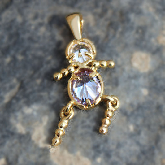 LOA1381 - Gold Plating Brass Pendant with AAA CZ in Light Amethyst-1