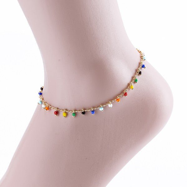 Multi Color Beaded Anklet Ankle Bracelet-0