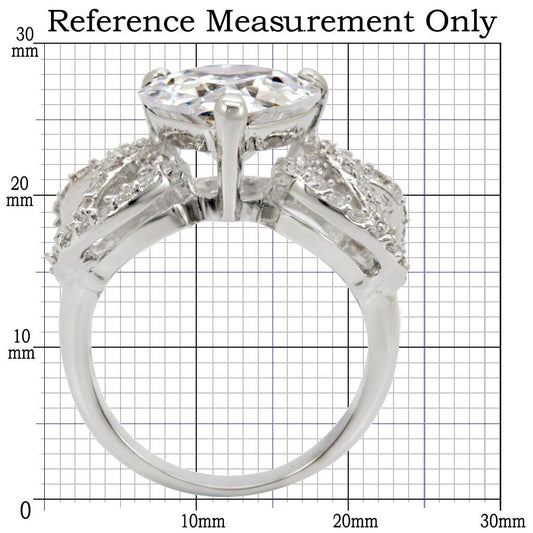 1W027 - Rhodium Brass Ring with AAA Grade CZ in Clear-1