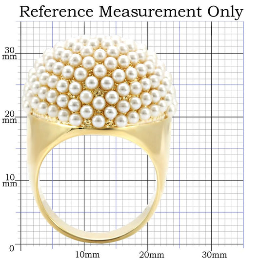 1W058 - Gold Brass Ring with Synthetic in Citrine Yellow-1