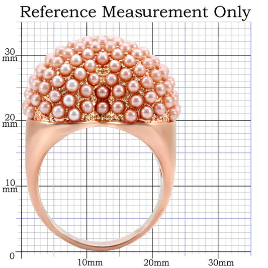 1W059 - Rose Gold Brass Ring with Synthetic Pearl in Rose-1