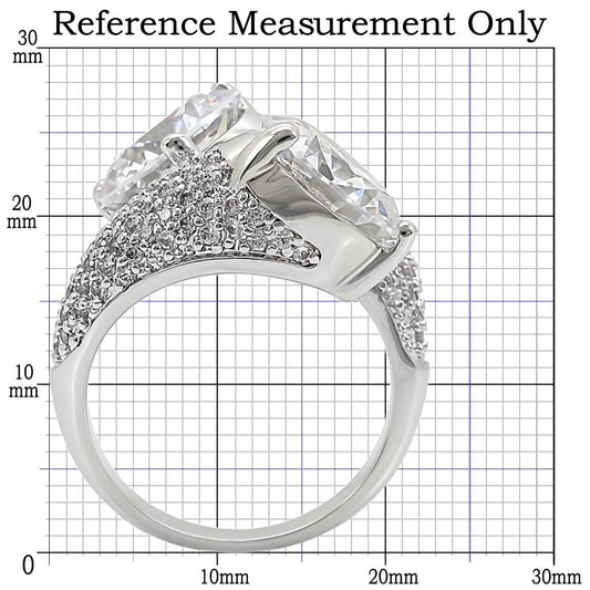 1W015 - Rhodium Brass Ring with AAA Grade CZ in Clear-1