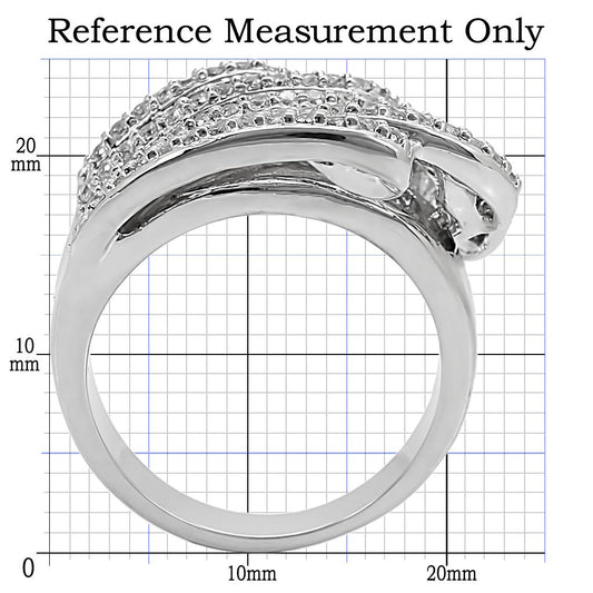 1W018 - Rhodium Brass Ring with AAA Grade CZ in Clear-1
