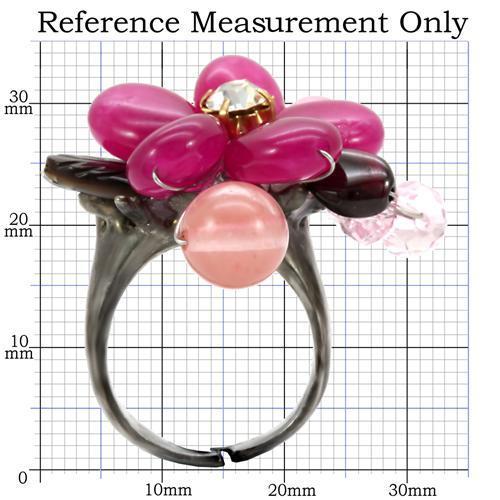 LOA595 - Antique Tone Brass Ring with Assorted in Multi Color-1