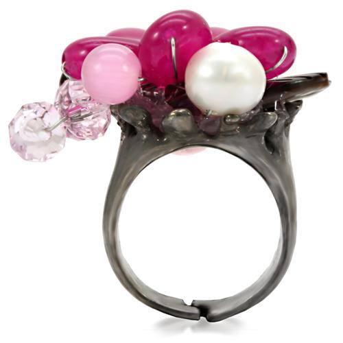 LOA595 - Antique Tone Brass Ring with Assorted in Multi Color-4
