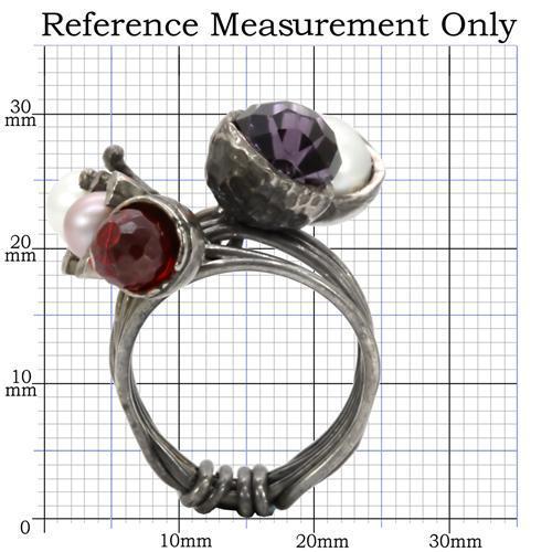 LOA599 - Antique Tone Brass Ring with Assorted in Multi Color-1