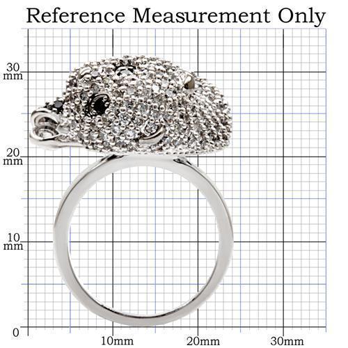 1W083 - Rhodium + Ruthenium Brass Ring with AAA Grade CZ in Black Diamond-1