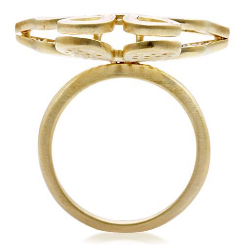 1W096 - Matte Gold Brass Ring with AAA Grade CZ in Multi Color-4