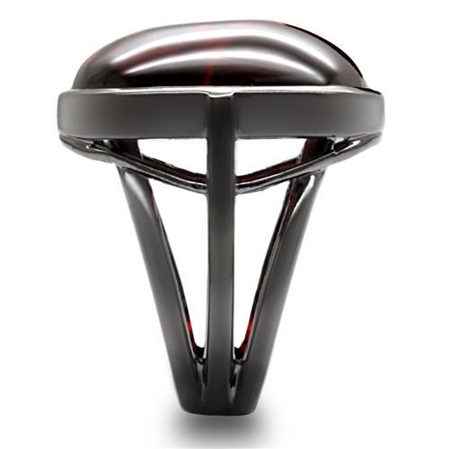 1W100 - Ruthenium Brass Ring with AAA Grade CZ in Garnet-4