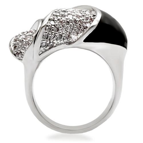 1W105 - Rhodium Brass Ring with AAA Grade CZ in Clear-4