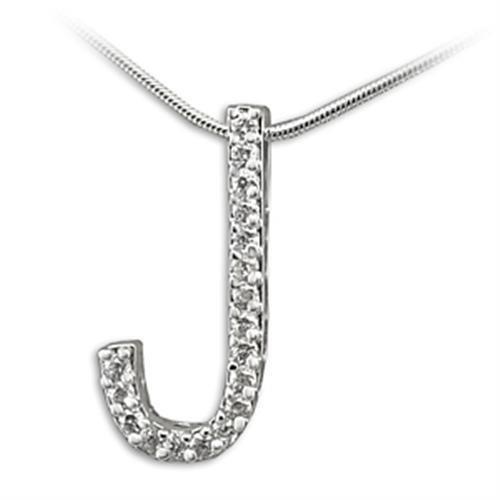 21610 - Rhodium Brass Pendant with AAA Grade CZ in Clear-0