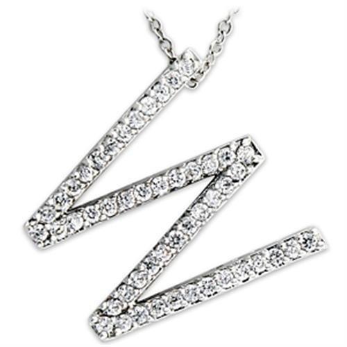 21621 - Rhodium Brass Pendant with AAA Grade CZ in Clear-0