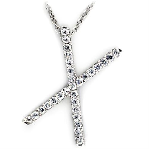 21622 - Rhodium Brass Pendant with AAA Grade CZ in Clear-0