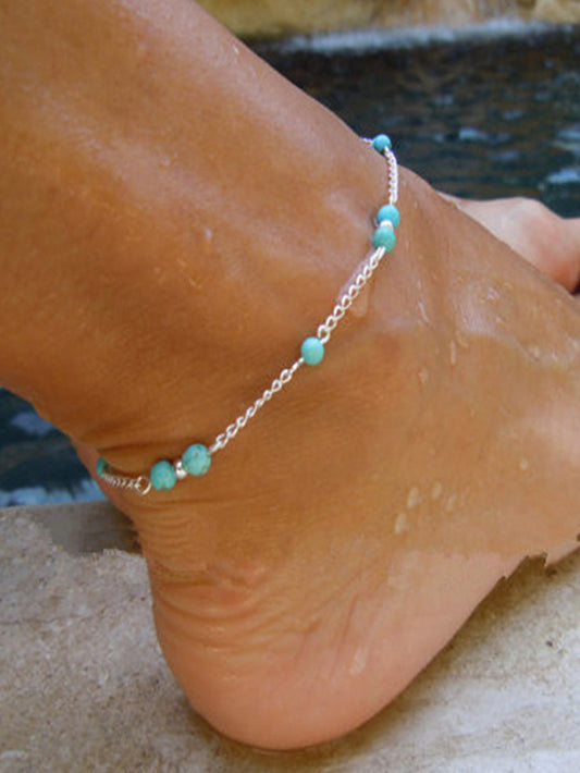 1 pc Barefoot Sandals Ankle Boho Chic Chain Turquoise Anklet Bracelets Jewellery-0