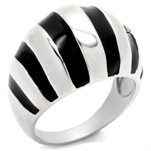 30914 - High-Polished 925 Sterling Silver Ring with Epoxy in Jet-0