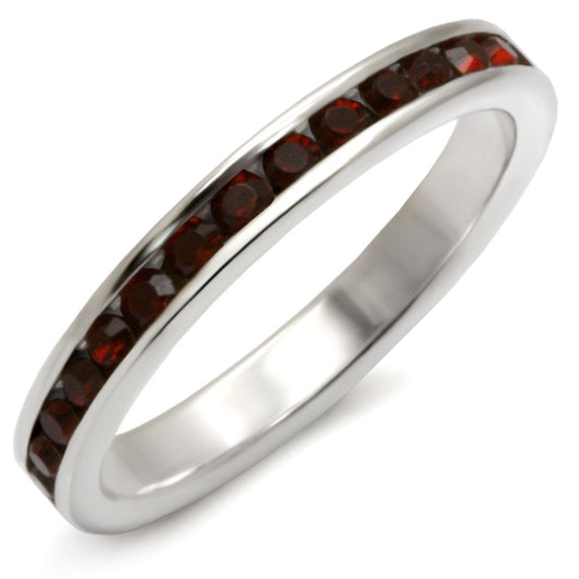 35137 - High-Polished 925 Sterling Silver Ring with Top Grade Crystal in Garnet-0