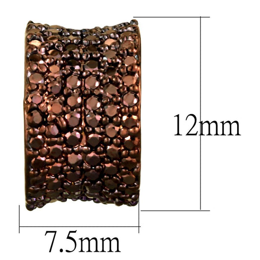 3W1119 - IP Coffee light Brass Earrings with AAA Grade CZ in Light Coffee-1