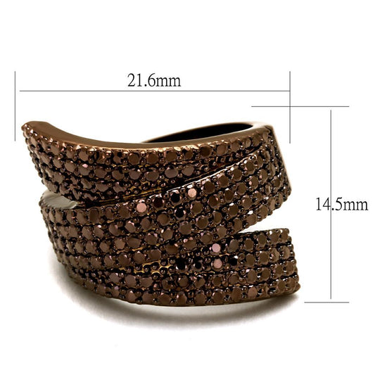 3W1125 - IP Coffee light Brass Ring with AAA Grade CZ in Light Coffee-1