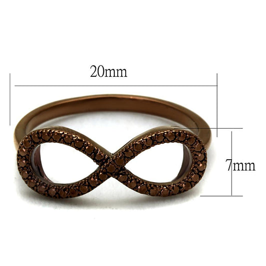 3W1129 - IP Coffee light Brass Ring with AAA Grade CZ in Light Coffee-1