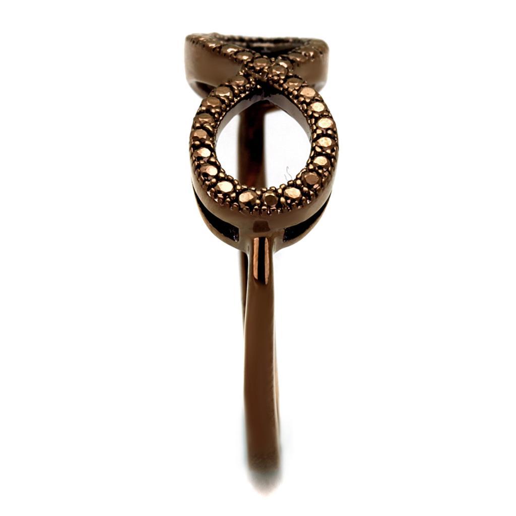 3W1129 - IP Coffee light Brass Ring with AAA Grade CZ in Light Coffee-3