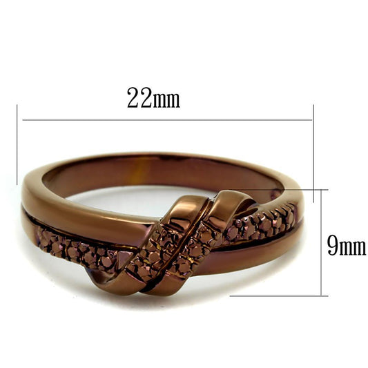 3W1146 - IP Coffee light Brass Ring with AAA Grade CZ in Light Coffee-1