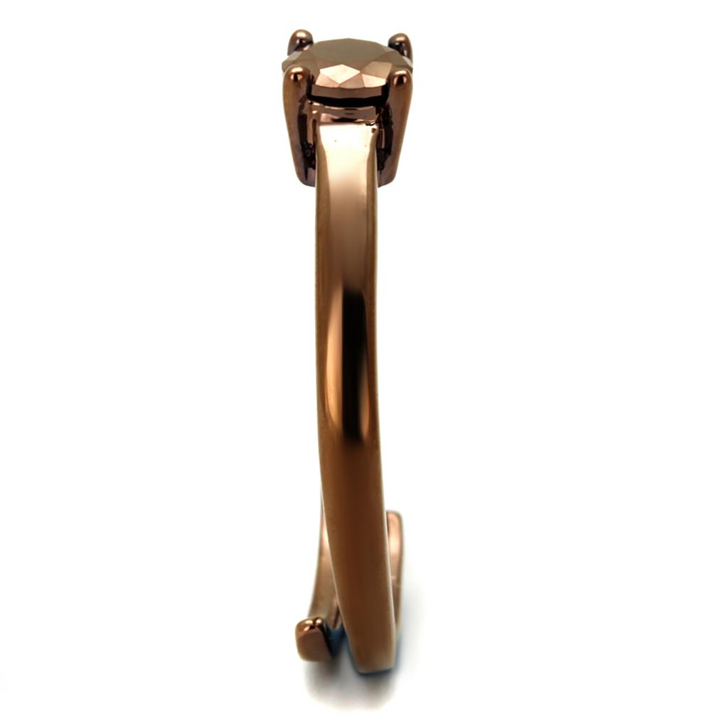 3W1147 - IP Coffee light Brass Ring with AAA Grade CZ in Light Coffee-3