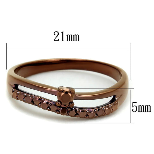 3W1148 - IP Coffee light Brass Ring with AAA Grade CZ in Light Coffee-1