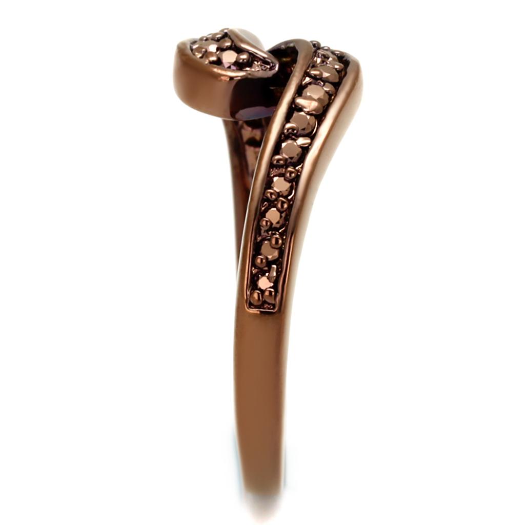 3W1151 - IP Coffee light Brass Ring with AAA Grade CZ in Light Coffee-3