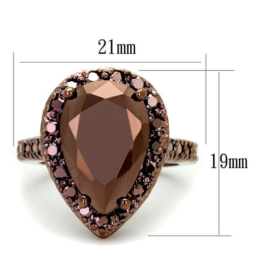 3W1153 - IP Coffee light Brass Ring with AAA Grade CZ in Light Coffee-1