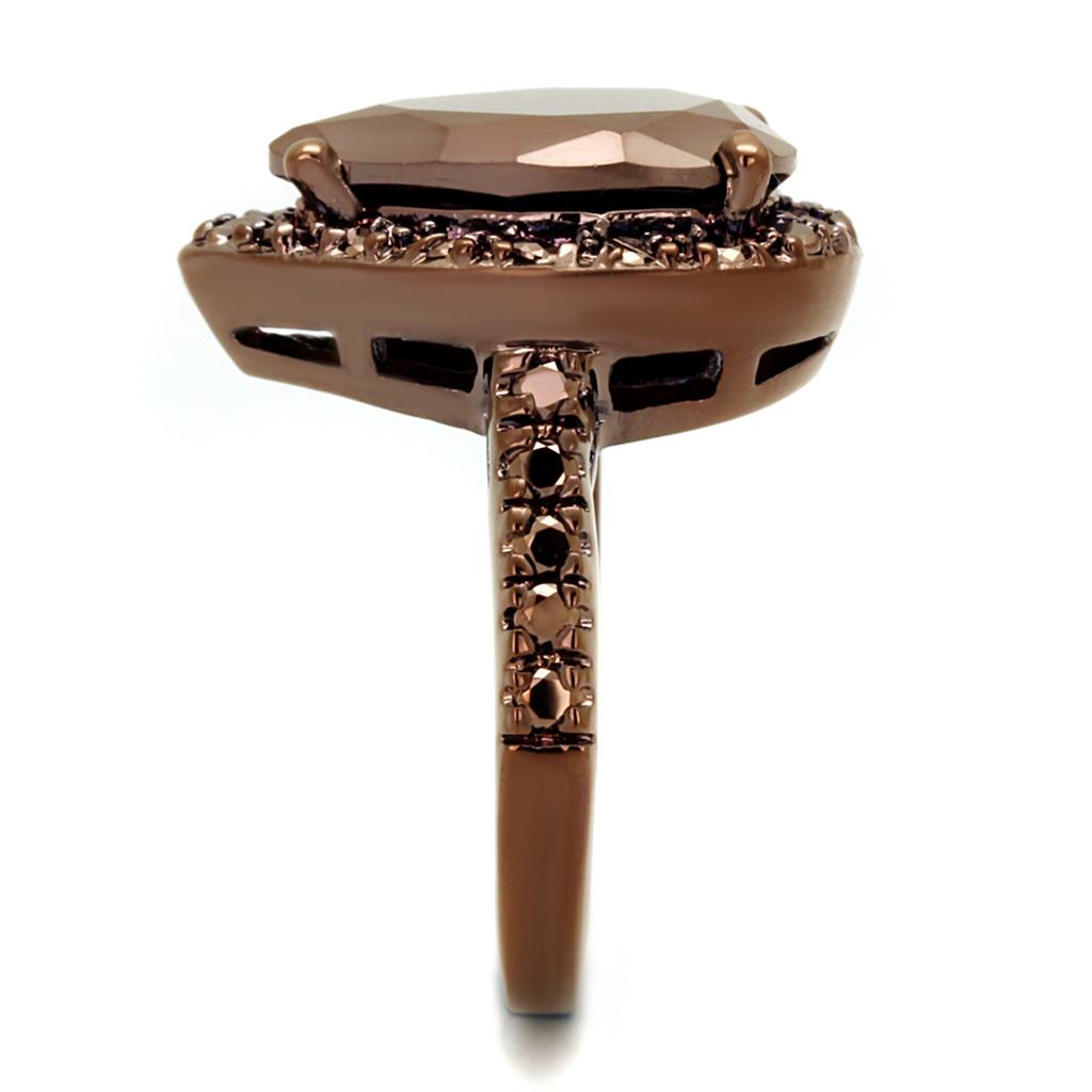 3W1153 - IP Coffee light Brass Ring with AAA Grade CZ in Light Coffee-3