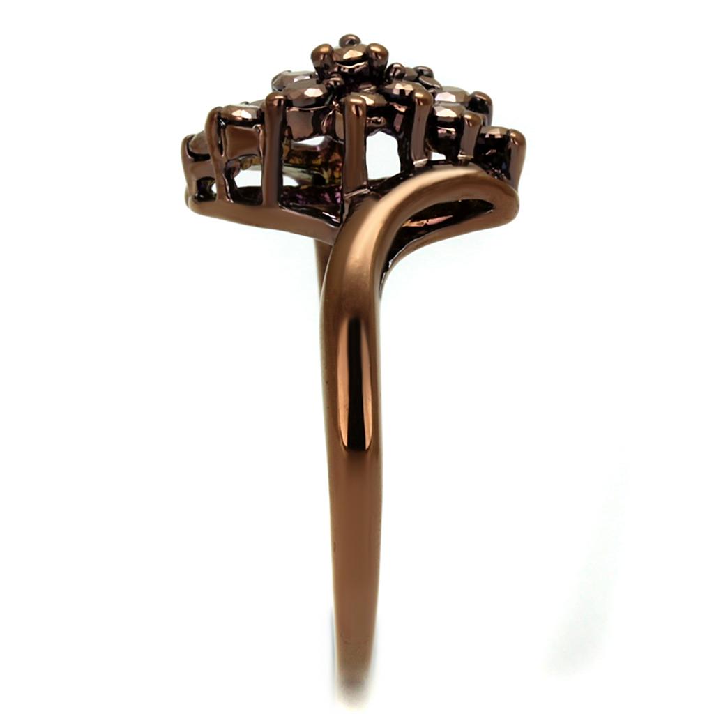 3W1154 - IP Coffee light Brass Ring with AAA Grade CZ in Light Coffee-3