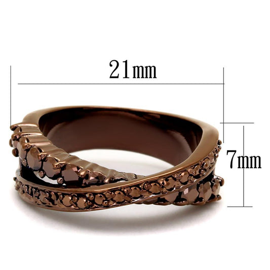 3W1155 - IP Coffee light Brass Ring with AAA Grade CZ in Light Coffee-1