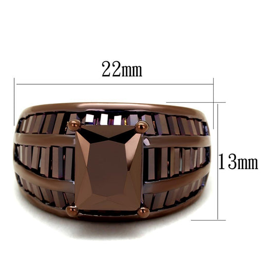 3W1159 - IP Coffee light Brass Ring with AAA Grade CZ in Light Coffee-1