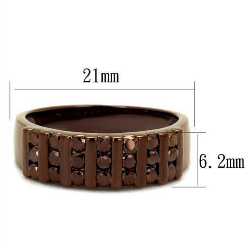 3W1164 - IP Coffee light Brass Ring with AAA Grade CZ in Light Coffee-1