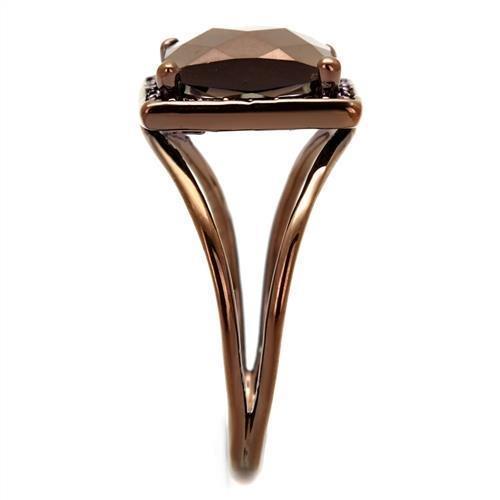 3W1165 - IP Coffee light Brass Ring with AAA Grade CZ in Light Coffee-3