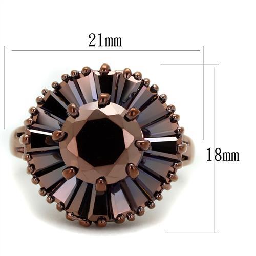 3W1167 - IP Coffee light Brass Ring with AAA Grade CZ in Light Coffee-1