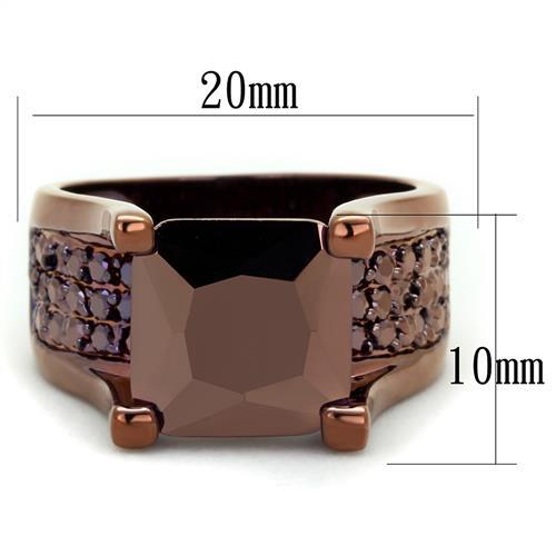 3W1169 - IP Coffee light Brass Ring with AAA Grade CZ in Light Coffee-1