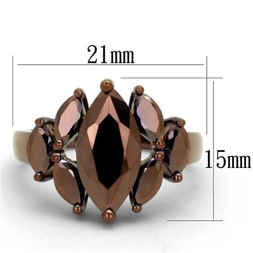 3W1173 - IP Coffee light Brass Ring with AAA Grade CZ in Light Coffee-1