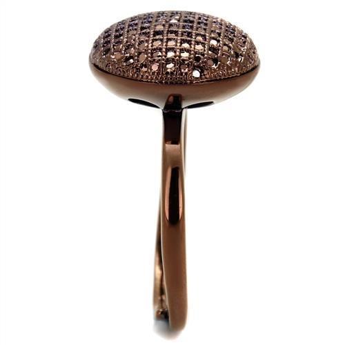 3W1178 - IP Coffee light Brass Ring with AAA Grade CZ in Light Coffee-3